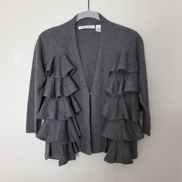 NWOT Autumn Cashmere 100% Ruffle Front Cardigan - Picture 1 of 7